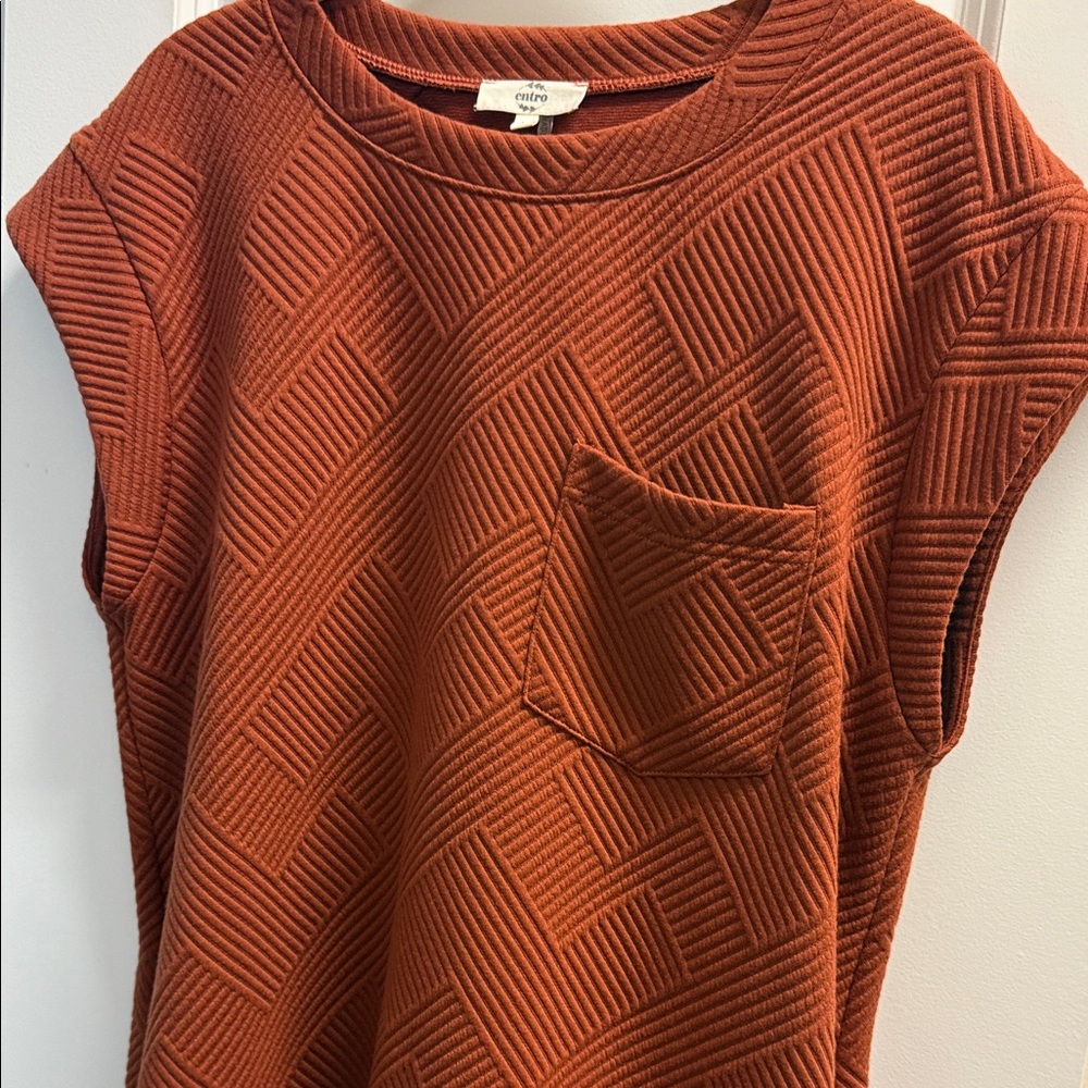 Entro Rust Textured Mini Dress M - Picture 4 of 7